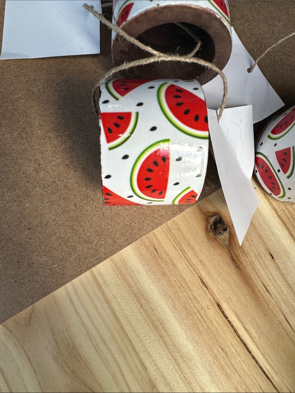 5 Watermelon Pattern Decorative Napkin ring holders , Green, White - Picture 5 of 5